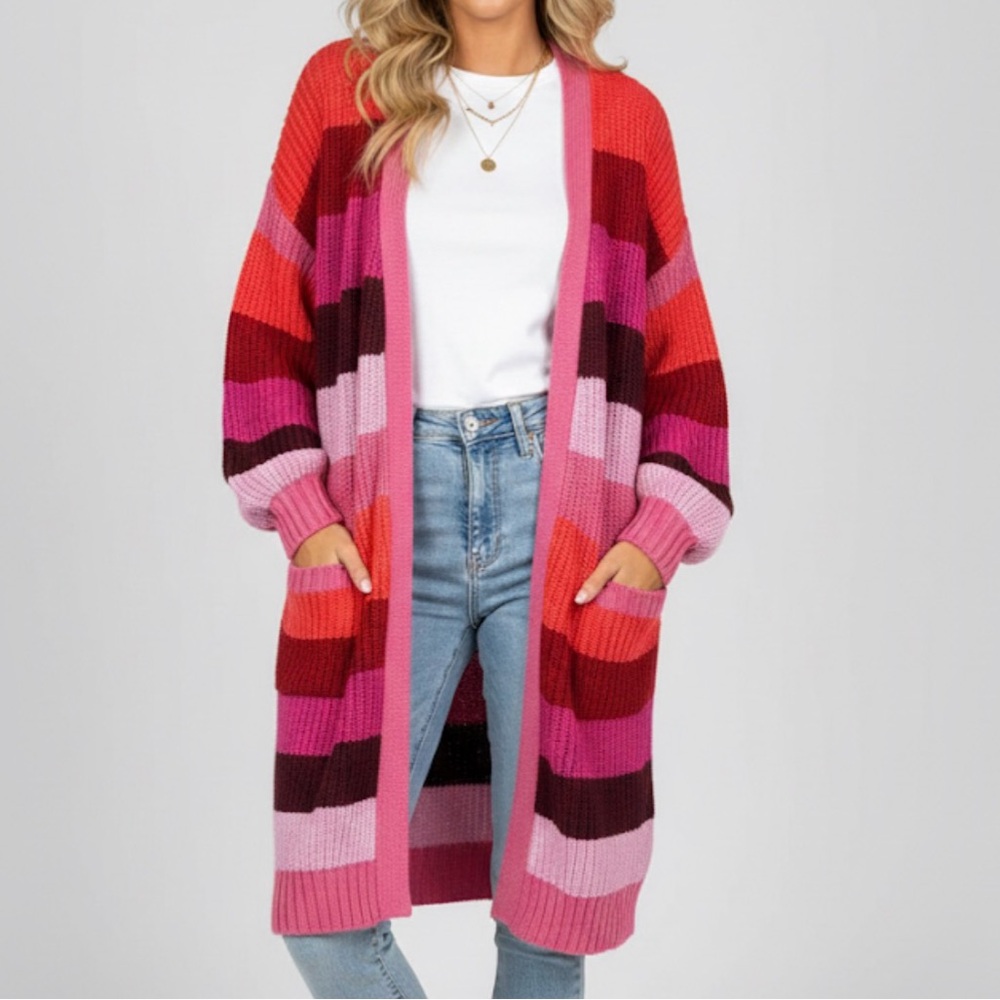 St. John's Bay Colorful Striped Cardigan